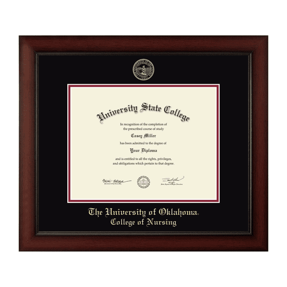 Framerly - OU Nursing Diploma Frame with Black and Crimson Mat