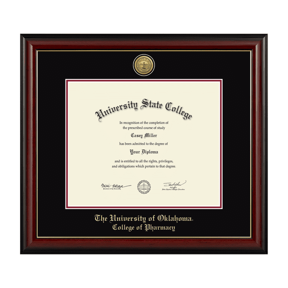Framerly - OU Pharmacy Diploma Frame with Black and Crimson Mat