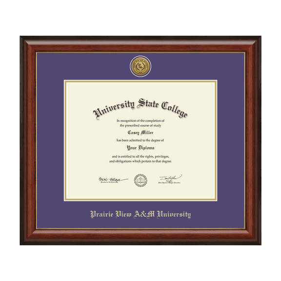 Framerly - PVAMU Diploma Frame with Purple and Gold Mat