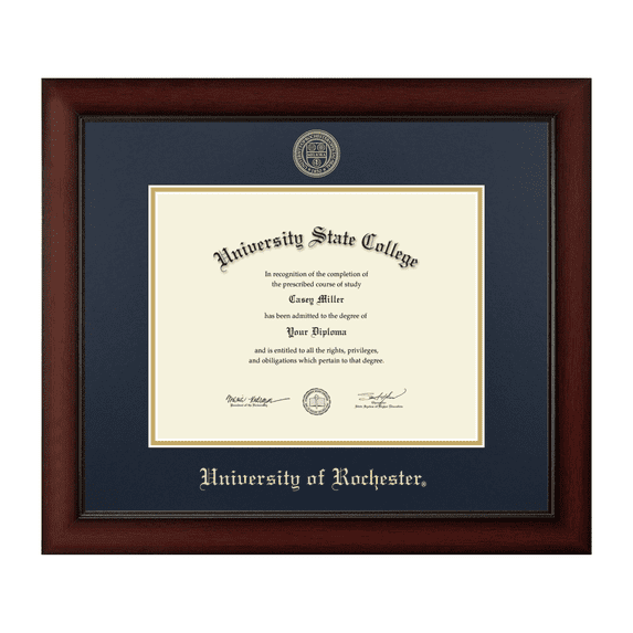 Framerly - Rochester Diploma Frame with Navy and Gold Mat