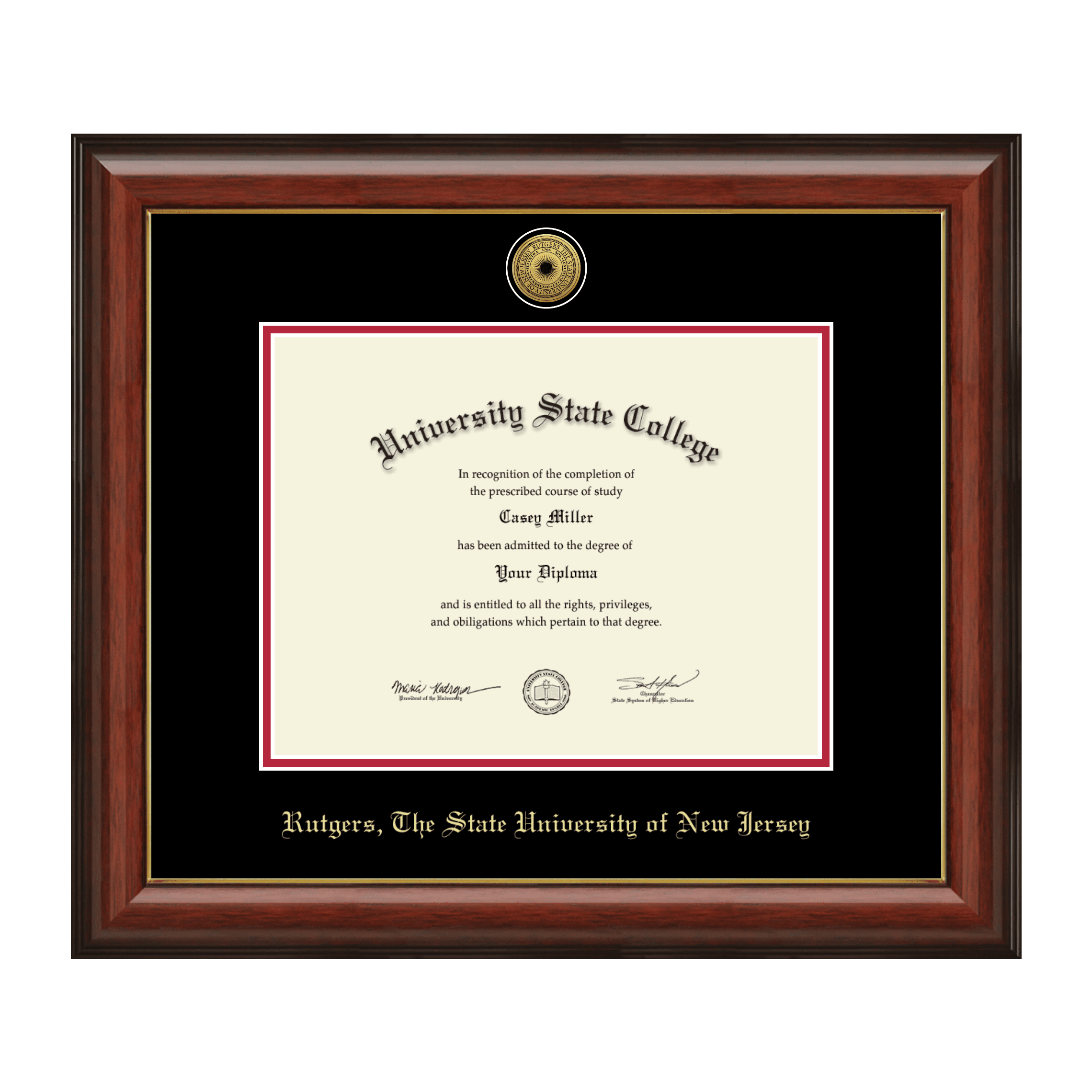 David Frame Rutgers Framerly - Rutgers Diploma Frame with Black and Red Mat - Walmart.com