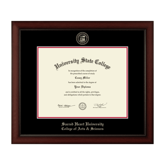 Framerly - Sacred Heart University College of Arts & Sciences 14w x 11h Diploma Frame - Fits An Associate's, bachelor's, master's and phd - Gold Embossed Diploma Frame