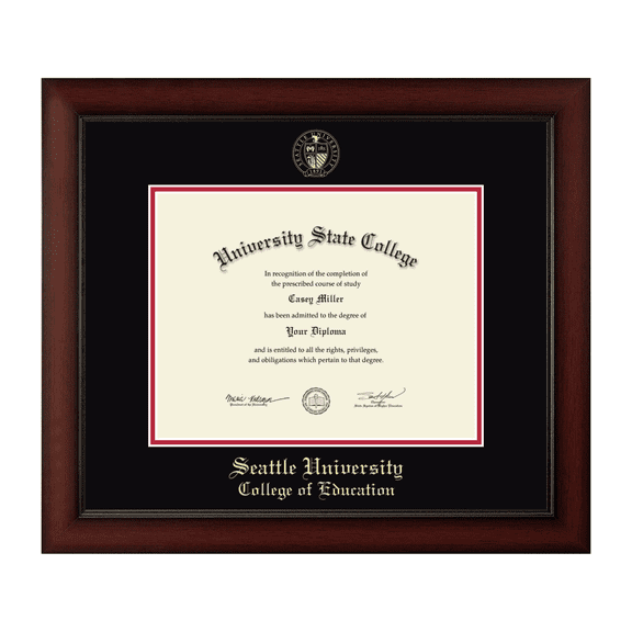 Framerly - Seattle Education Diploma Frame with Black and Red Mat