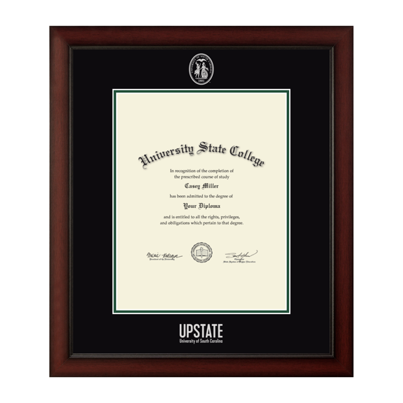 Framerly - South Carolina Upstate Diploma Frame with Black and Tartan Green Mat