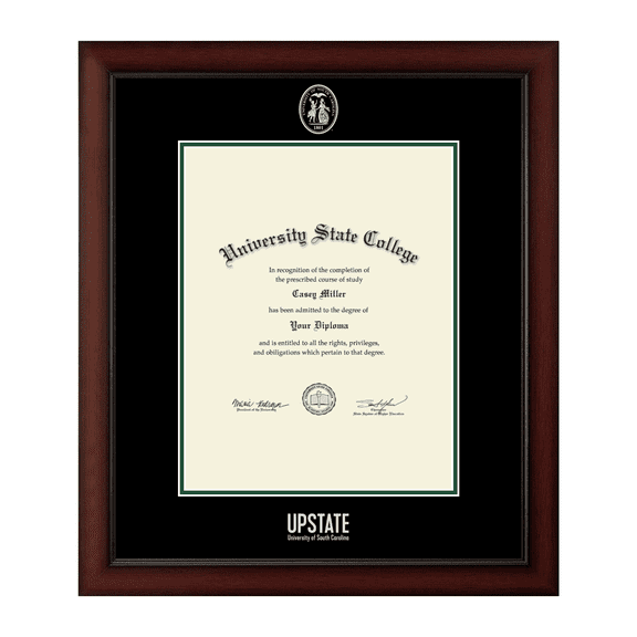 Framerly - South Carolina Upstate Diploma Frame with Black and Tartan Green Mat