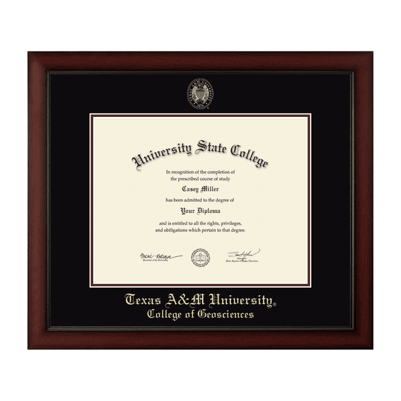 Framerly - TAMU Science Diploma Frame with Black and Maroon Mat