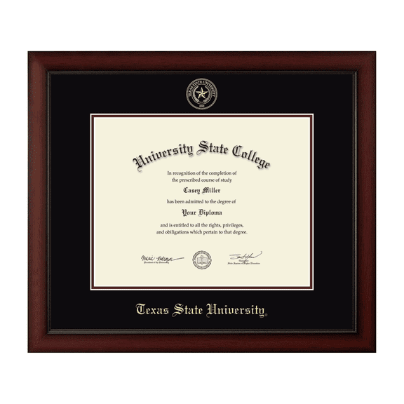 Framerly - Texas State Diploma Frame with Black and Maroon Mat