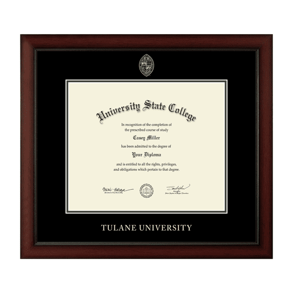 Framerly - Tulane Diploma Frame with Black and Williamsburg Green Mat