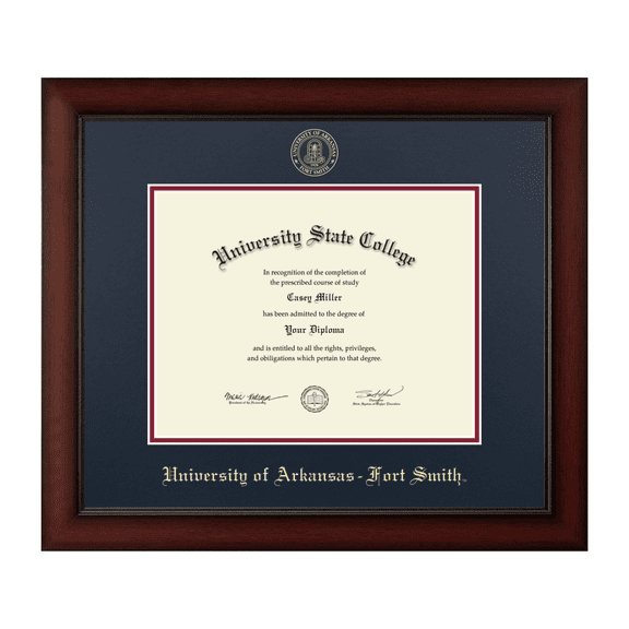 Framerly - UAFS Diploma Frame with Navy and Crimson Mat