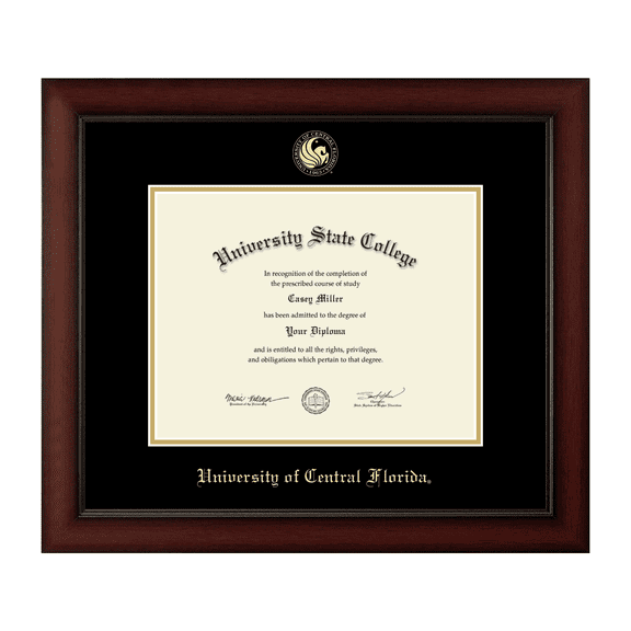 Framerly - UCF Diploma Frame with Black and Gold Mat