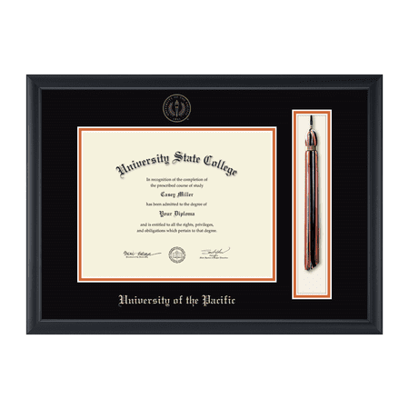 Framerly - UOP Tassel Diploma Frame with Black and Orange Mat