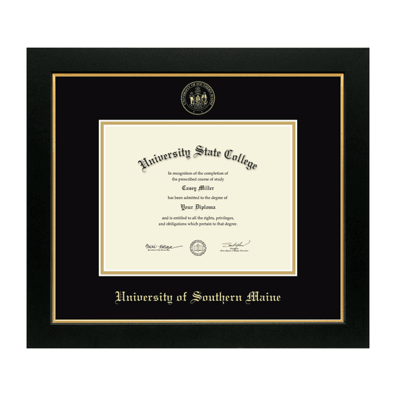 Framerly - USM Diploma Frame with Black and Gold Mat