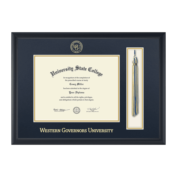 Framerly - WGU Tassel Diploma Frame In Black Moulding