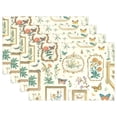 thumbnail image 1 of Frames Flowers Butterflies Plants 12×18 inch Placemats Heat Resistant Washable Foldable Rectangular Placemats Set Decoration Indoor Outdoor for Kitchen Dining Table 6PCs, 1 of 8