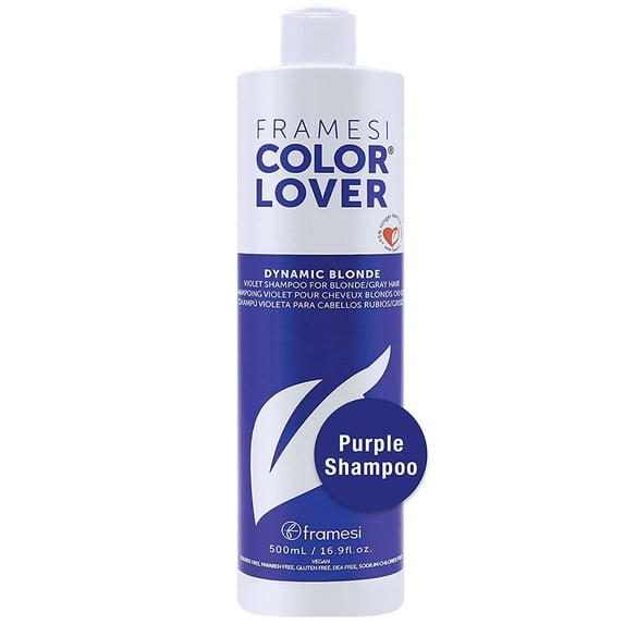Framesi Color Lover Dynamic Blonde Purple Shampoo, Sulfate Free Shampoo, Color Treated Hair 16.91 Fl Oz (with Free Tail Combs)