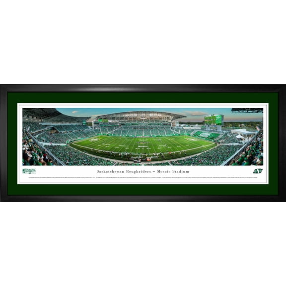 Frameworth Saskatchewan Roughriders Framed Wall Art 16x42" Black Frame