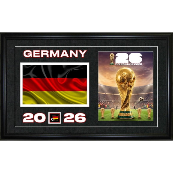 Frameworth Team Germany Framed Wall Art 15x24" FIFA World Cup 2026 Black Frame Officially Licensed FIFA Premium Sports Memorabilia Ready to Hang Collectible Display Made in Canada Gift for Fans