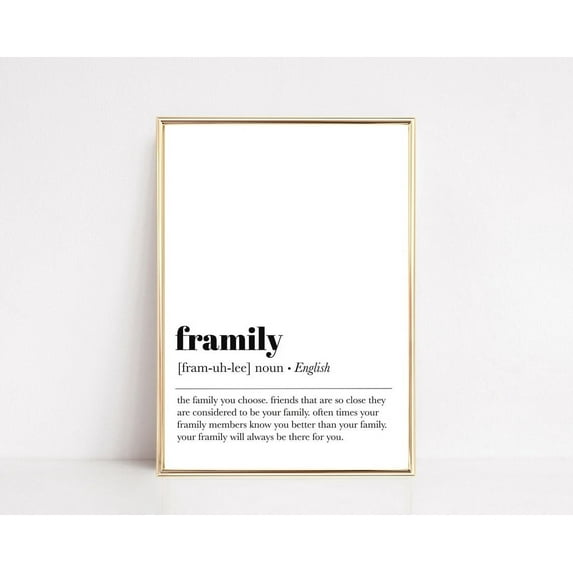 Framily Definition Print Best Friend Gift Friendsgiving Birthday Gift For Friend Minimalist Art Dictionary Art Wall Art, Modern Wall Decor, 24x36 UNFRAMED