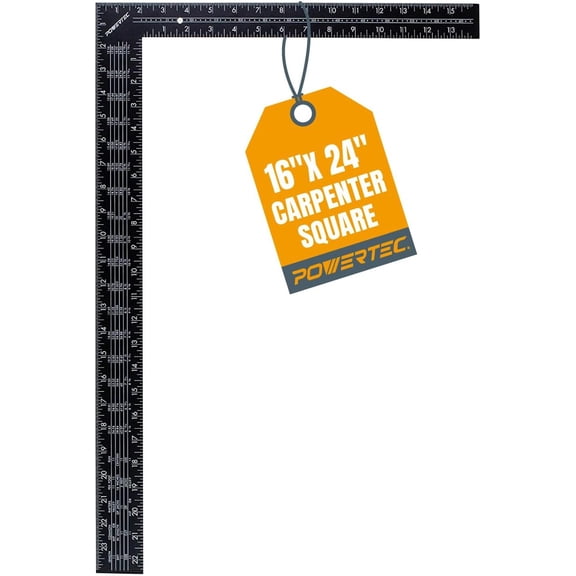 Framing Square, 16 x 24 Inch Steel Carpenter Square with Rafter Tables, Framing Tools & Right Angle Ruler for Carpenter, Woodworking, Construction (80008)