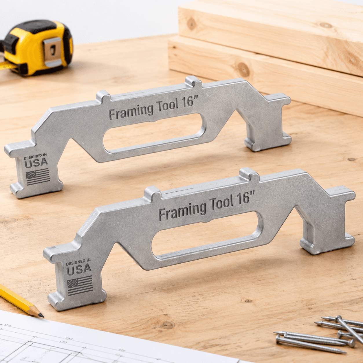 Framing Tools 16-inch Stud Layout And Jig 2-piece - Walmart.com