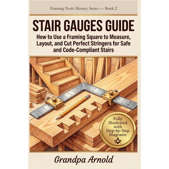 Framing Tools Mastery Stair Gauges Guide: How to Use a Framing Square to Measure, Layout, and Cut Perfect Stringers for Safe and Code-Complian, Book 2, (Paperback)