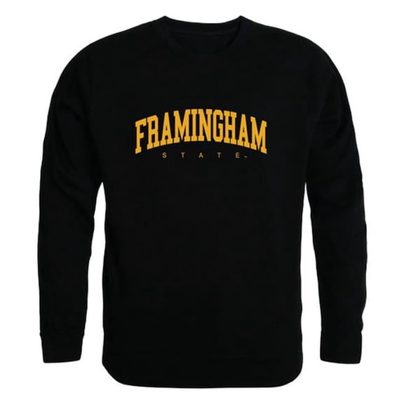 Framingham State University Rams Arch Crewneck Sweatshirt, Black - Medium