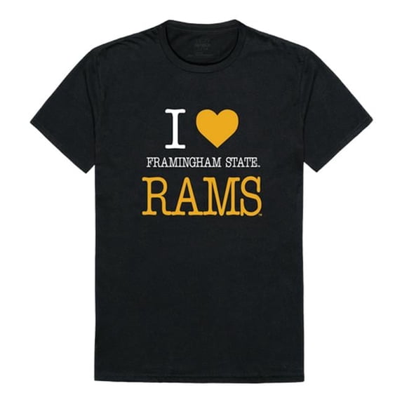 Framingham State University Rams I Love T-Shirt, Black - Small