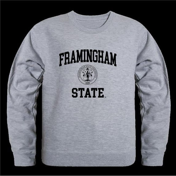 Framingham State University Rams Seal Crewneck Sweatshirt, Heather Grey - Small