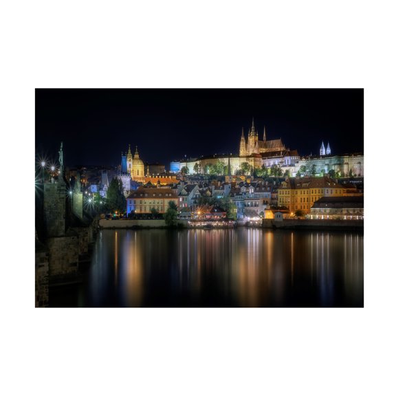 Fran Osuna 'Prague At Night' Canvas Art
