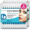 thumbnail image 1 of Fran Wilson EYE TEES COTTON TIPS 80 Count (2 PACK) - Precision Makeup Applicator, Double-sided Swabs with Pointed and Rounded Ends for Perfect Blending, Effective Cleaning and Precise Touch-ups…, 1 of 7