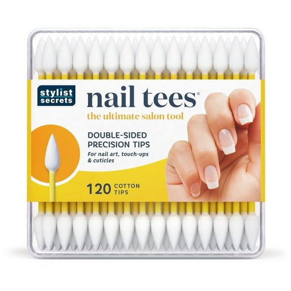 Fran Wilson NAIL TEES COTTON TIPS 120 Count - The Ultimate Nail Tool, Multi-Purpose Double-sided Swabs with Pointed Ends for Precise Touch-ups and the Perfect At-Home Manicure & Pedicure