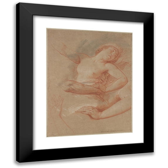 François-André Vincent 12x14 Black Modern Framed Museum Art Print Titled - Study for Boreas Abducting Oreithyia (ca. 1782)