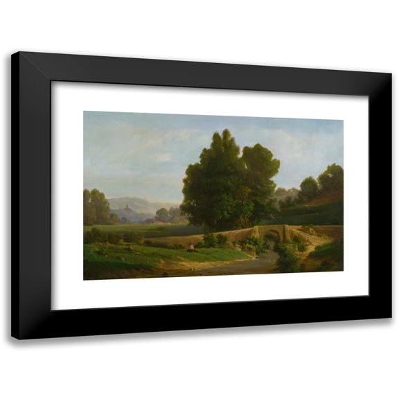 François Antoine Léon Fleury 18x13 Black Modern Framed Museum Art Print Titled - Man Resting in a Landscape