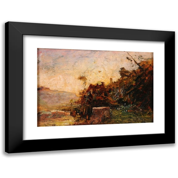 François-Auguste Ravier 14x11 Black Modern Framed Museum Art Print Titled - Roche Pond Band
