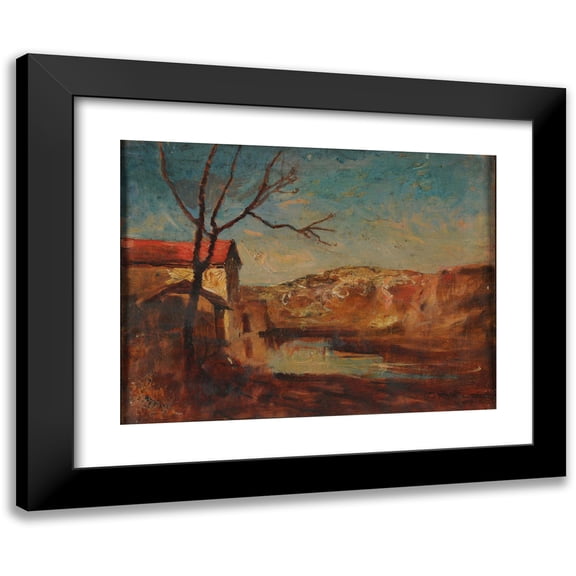 François-Auguste Ravier 14x12 Black Modern Framed Museum Art Print Titled - The Roche Mill