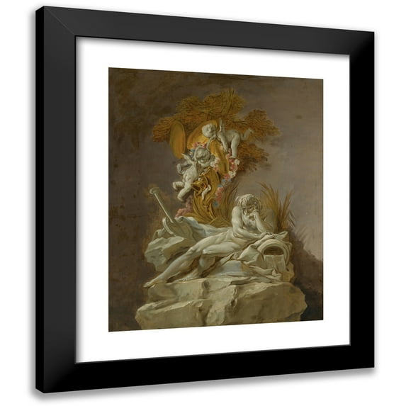 François Boucher 15x18 Black Modern Framed Museum Art Print Titled - Fountain Study I