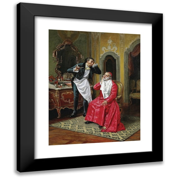 François Brunery 19x24 Black Modern Framed Museum Art Print Titled - The Awkward Barber