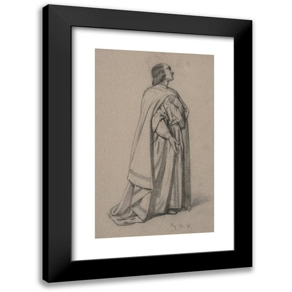 François-Claudius Compte-Calix 12x18 Black Modern Framed Museum Art Print Titled - Standing Figure of a Robed Man