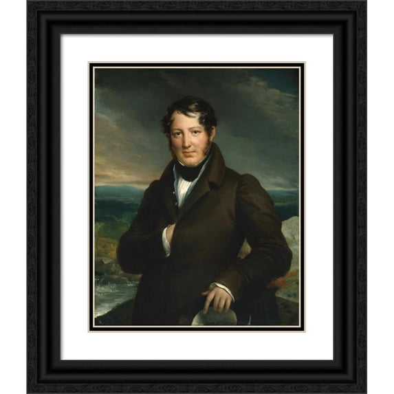 François Gérard 15x18 Black Ornate Wood Framed Double Matted Museum Art Print Titled - Mr. Tortoni (C. 1820)