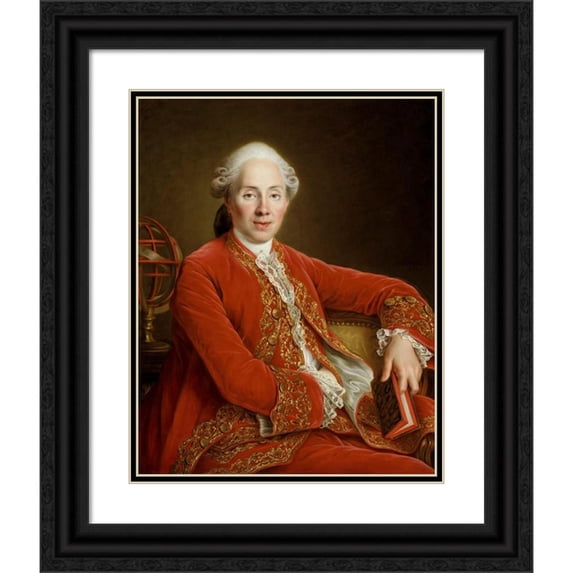 François-Hubert Drouais 15x18 Black Ornate Wood Framed Double Matted Museum Art Print Titled - Mr. Denis-Paul Le Pot De La Fontaine (1772)