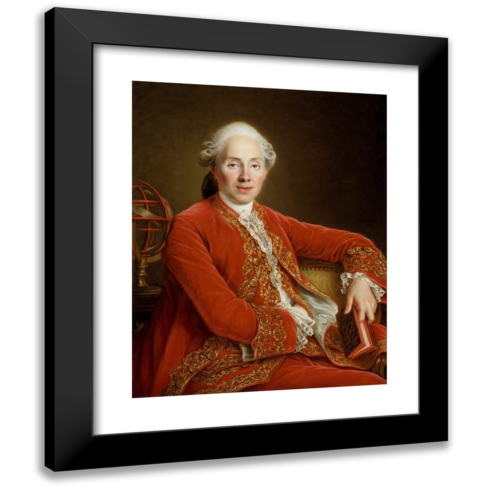 François-Hubert Drouais 20x24 Black Modern Framed Museum Art Print Titled - Mr. Denis-Paul Le Pot De La Fontaine (1772)