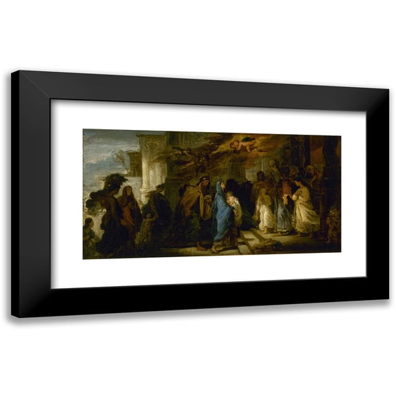 François Joseph Heim 18x11 Black Modern Framed Museum Art Print Titled - The Presentation at the Temple (1826)