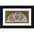 thumbnail image 1 of François Lafon 24x14 Black Ornate Framed Double Matted Museum Art Print Titled: Two Loves Turning on a Cloth (1893), 1 of 5