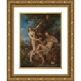 thumbnail image 1 of François Lemoyne 15x18 Gold Ornate Wood Frame and Double Matted Museum Art Print Titled - Adam and Eve, 1 of 4