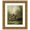 thumbnail image 1 of François-Louis Lanfant De Metz 15x18 Gold Ornate Wood Frame and Double Matted Museum Art Print Titled - Slight Progress, 1 of 4