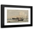 thumbnail image 1 of François Louis Thomas Francia 18x13 Black Modern Framed Museum Art Print Titled - Boats on a Calm Sea, 1 of 5
