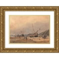 thumbnail image 1 of François Louis Thomas Francia 18x13 Gold Ornate Wood Frame and Double Matted Museum Art Print Titled - Calais Sands (1831), 1 of 4
