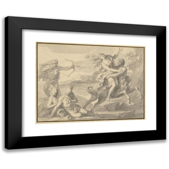 François Verdier 14x11 Black Modern Framed Museum Art Print Titled - The Rape of Deianira (Late 1670s)