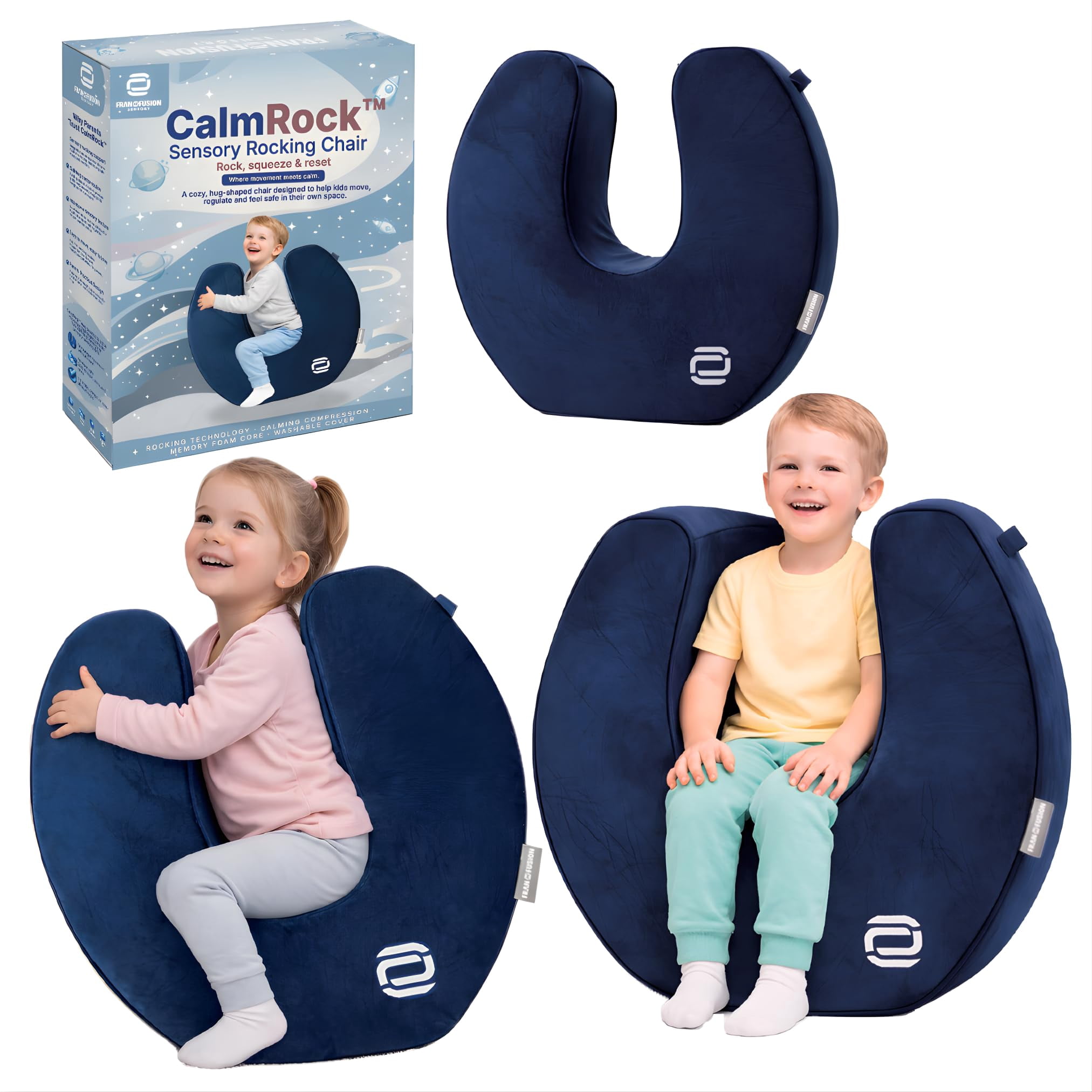 FranFusion CalmRock™ Sensory Rocking Chair Sensory Soft Squeeze Seat ...