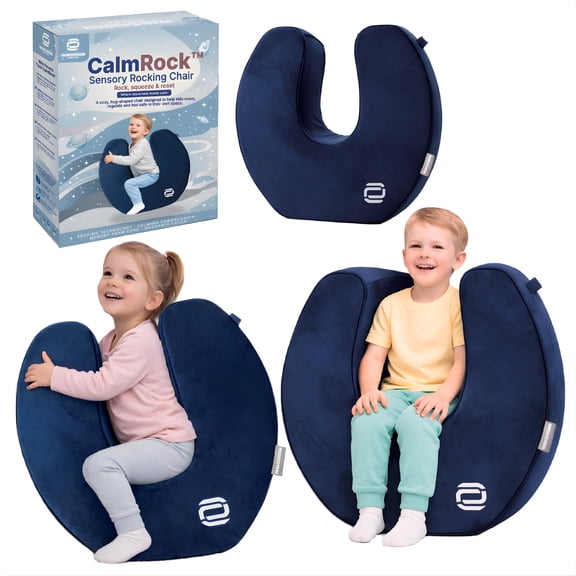 FranFusion CalmRock Sensory Rocking Chair Sensory Soft Squeeze Seat Calming Compression Chair for Kids with Sensory Needs, Washable Cover, Rocking Design